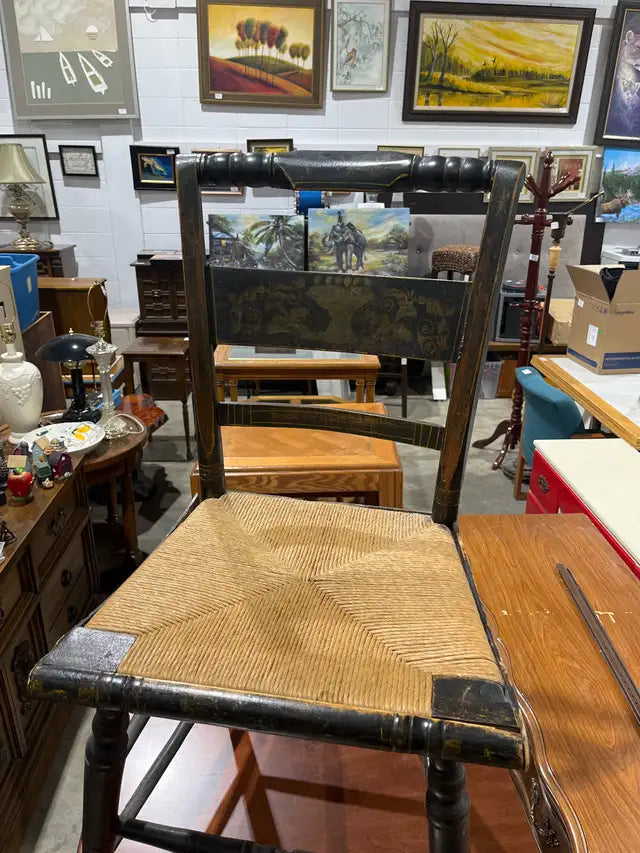 Early 20th Century Pair of Antique Hitchcock Style Stenciled