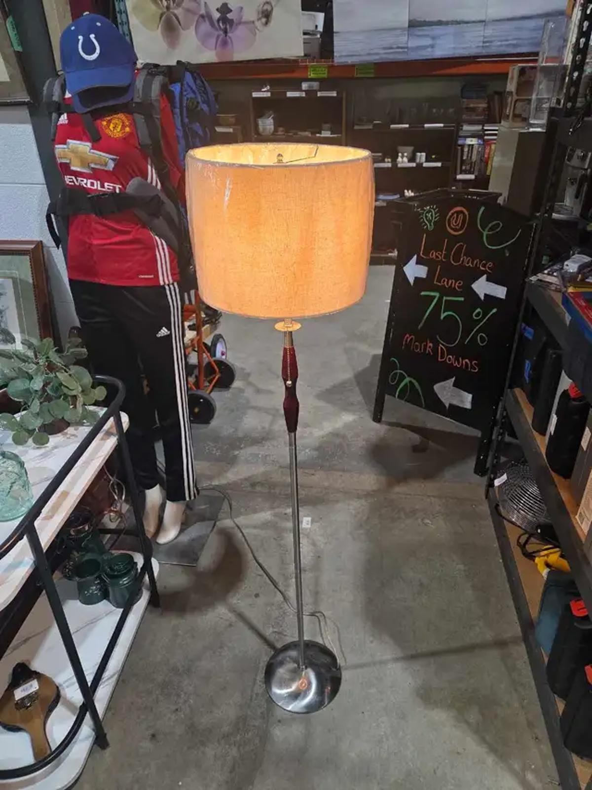 55" Modern Chrome Floor Lamp