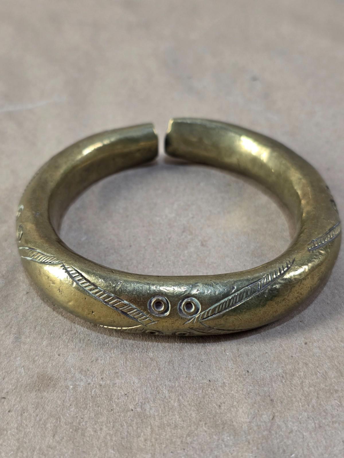 Genuine Rare 1800 Antique African bronze manilla Currency Bracelet