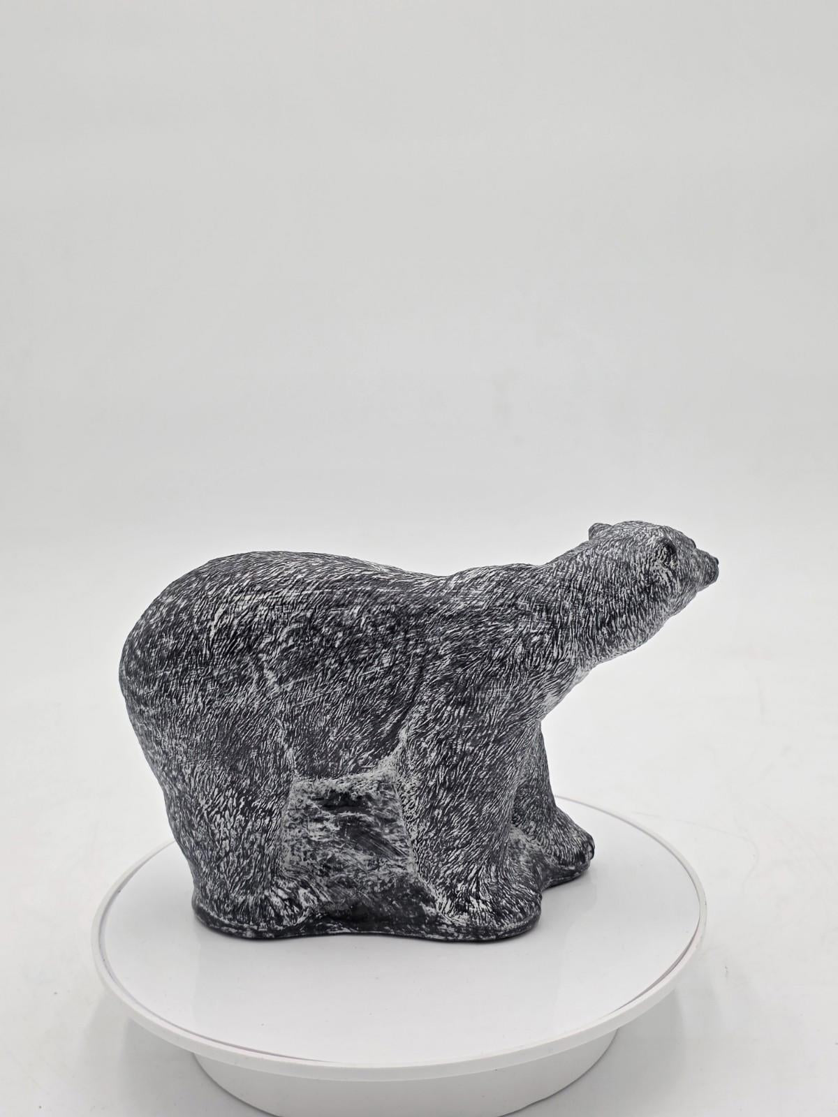 Vintage Large Inuit Eskimo Carving Original Hand Carved Bear Soapstone Canada