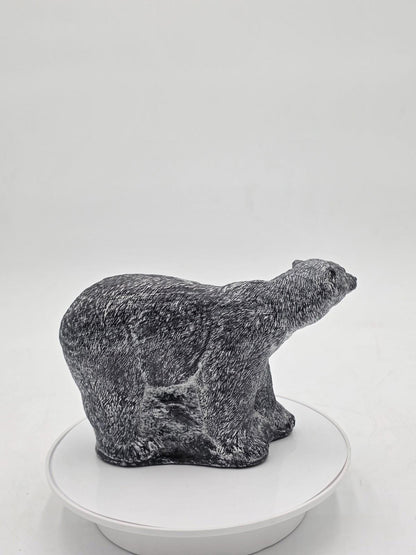 Vintage Large Inuit Eskimo Carving Original Hand Carved Bear Soapstone Canada