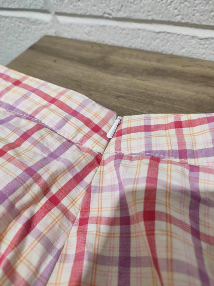 Adidas Golf Skort 8 Size  Pink & Purple Plaid Check Pleated Hem