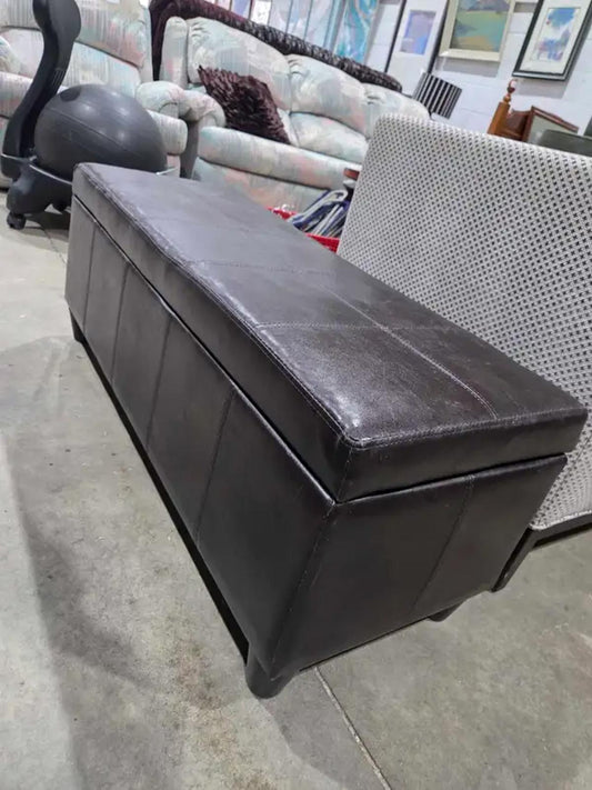 Bouclair Faux Leather Storage Bench