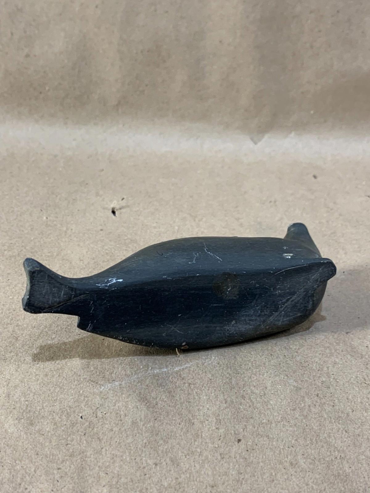 Vintage Inuit Soapstone Carving Handmade Seal Sculpture