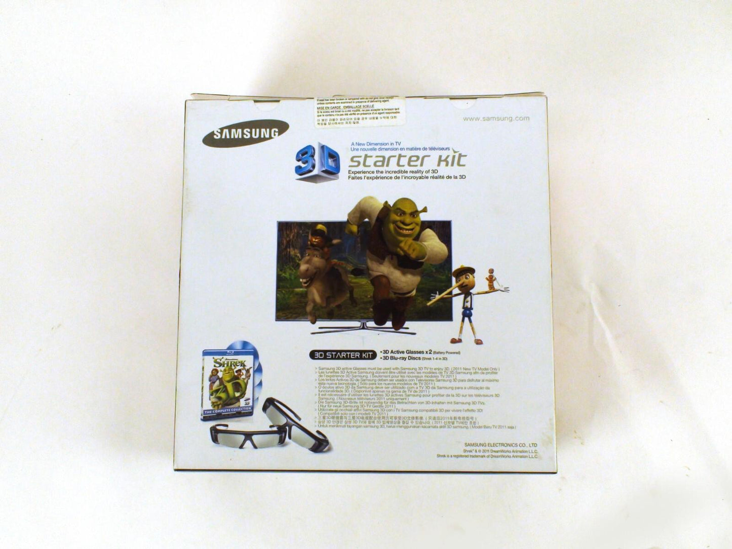 Samsung Dreamworks Shrek Blu-Ray 3D Starter Kit SSG-P3100GB W Active 3D Glasses