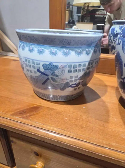 Asian Ceramic Planters Set