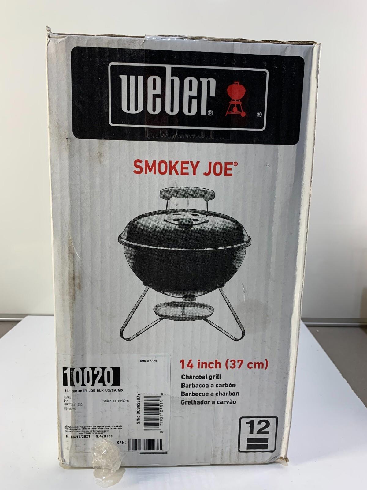 WEBER 14" SMOKEY JOE CHARCOAL GRILL PORTABLE BBQ BLACK 10020