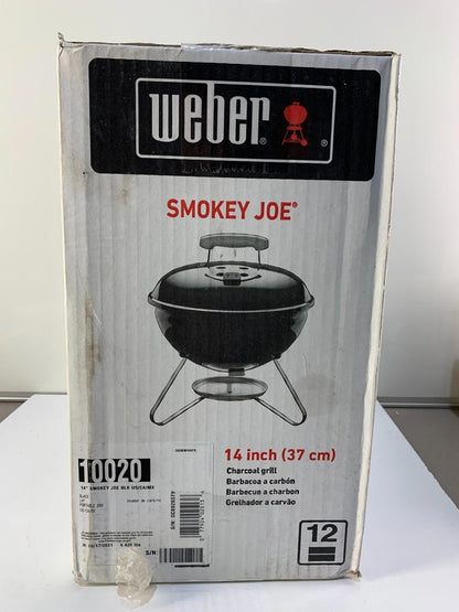 WEBER 14" SMOKEY JOE CHARCOAL GRILL PORTABLE BBQ BLACK 10020
