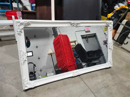 Ornate White Full Length Wall Mirror