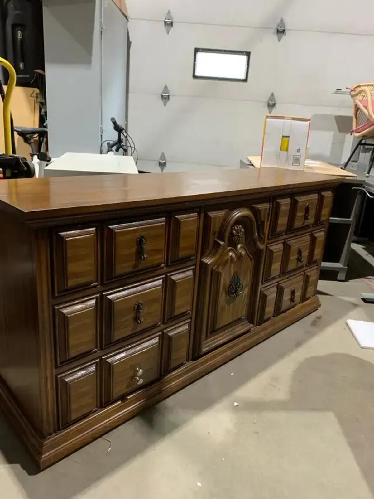 Wooden Dresser With Mirror