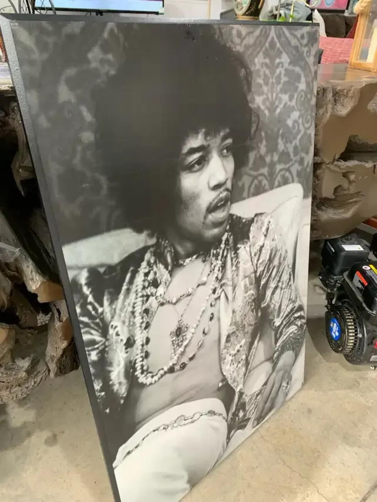 Impression d’art sur panneau en bois Jimi Hendrix 23,5” x 36”