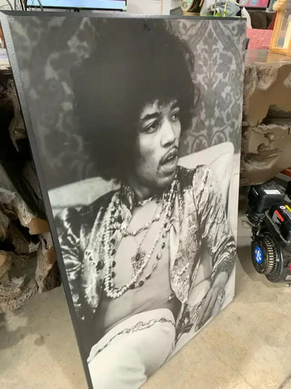 Jimi Hendrix Wooden Board Art Print 23.5” x 36”