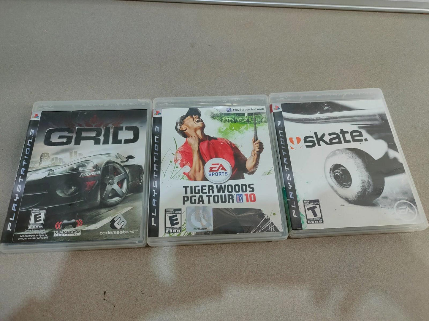Lot of 3 PS3 Games, GRID, TIGER WOODS PGA TOUR 10 & Skate