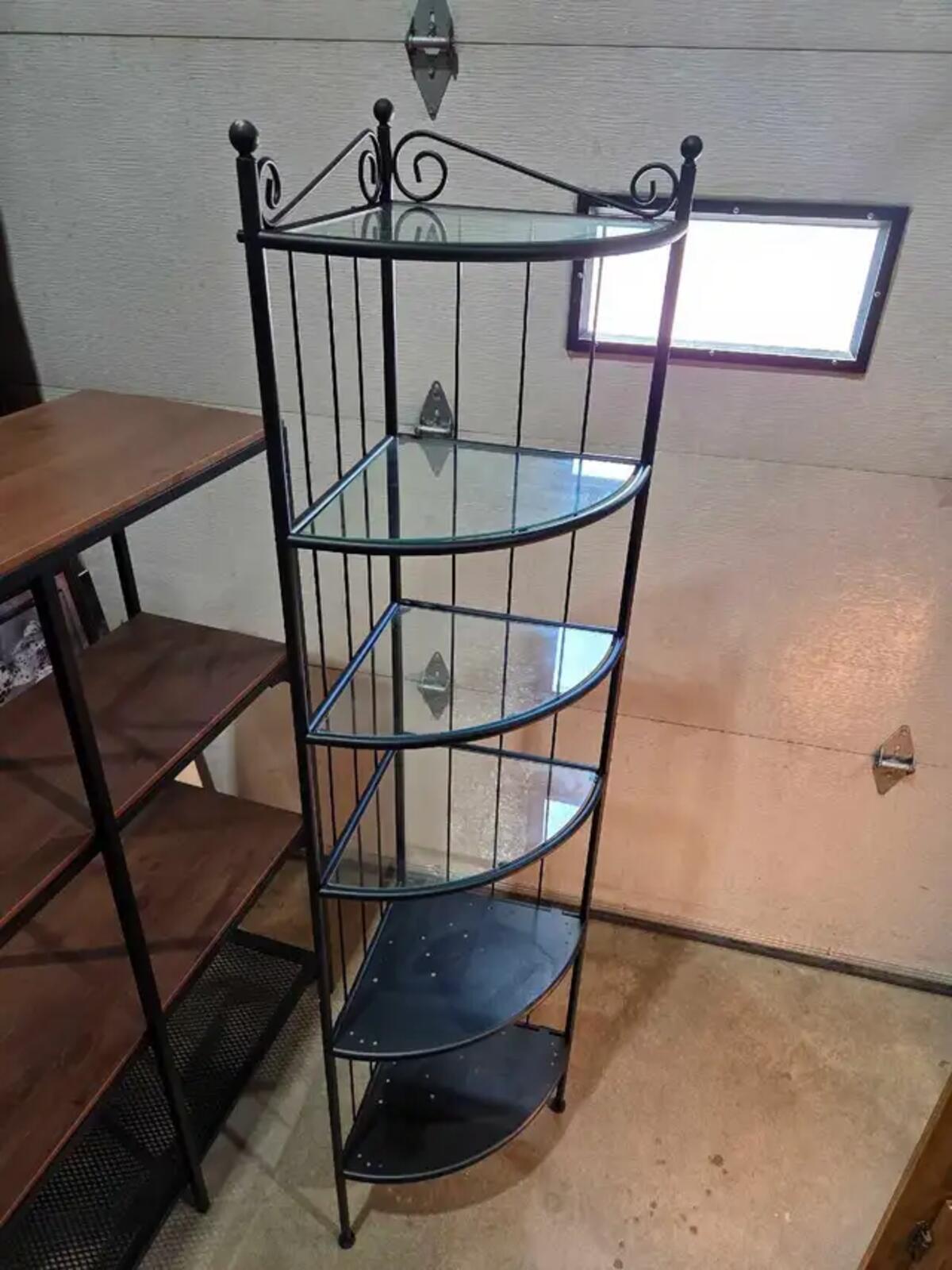 Black IKEA RÖNNSKÄR corner shelf unit