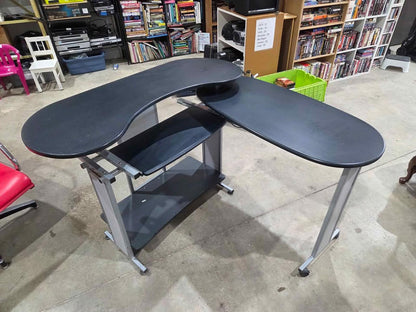 Black L-shaped Folding Computer Desk