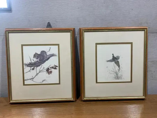 Vintage Wildlife Prints - set of 2