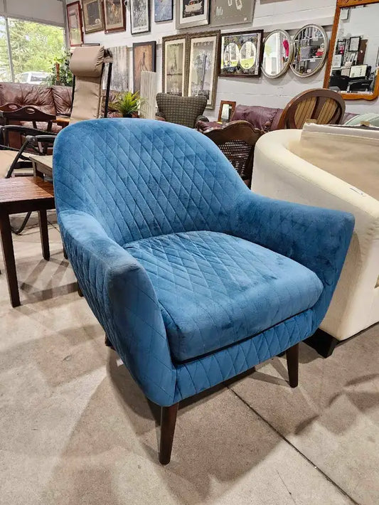 Blue Velvet Accent Chair
