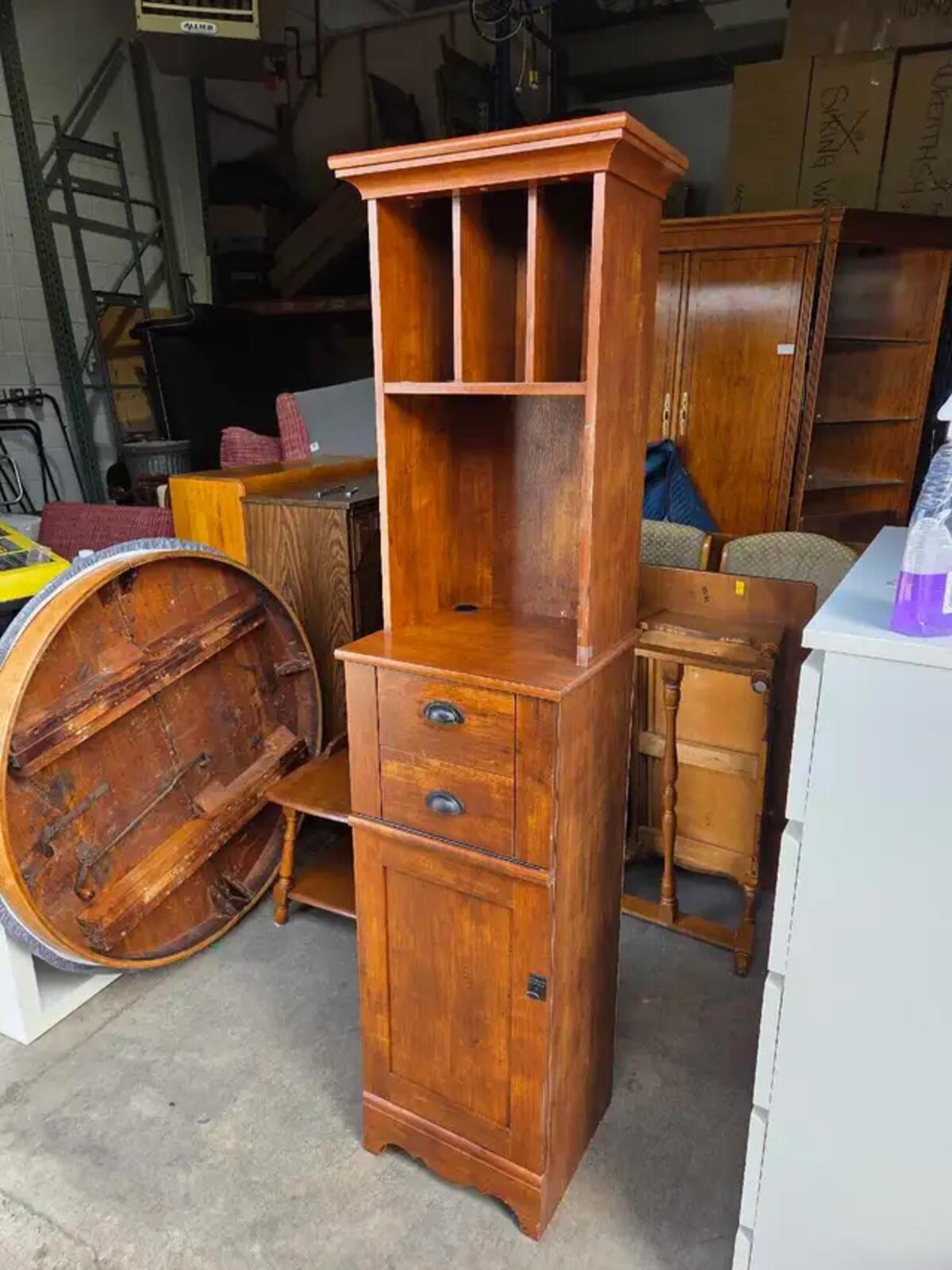 Tall Wood Hutch Cabinet