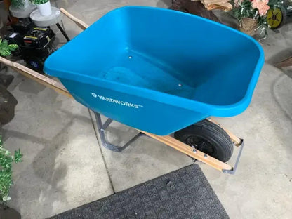 Yardworks Wheelbarrow Blue 5 Cubic Feet