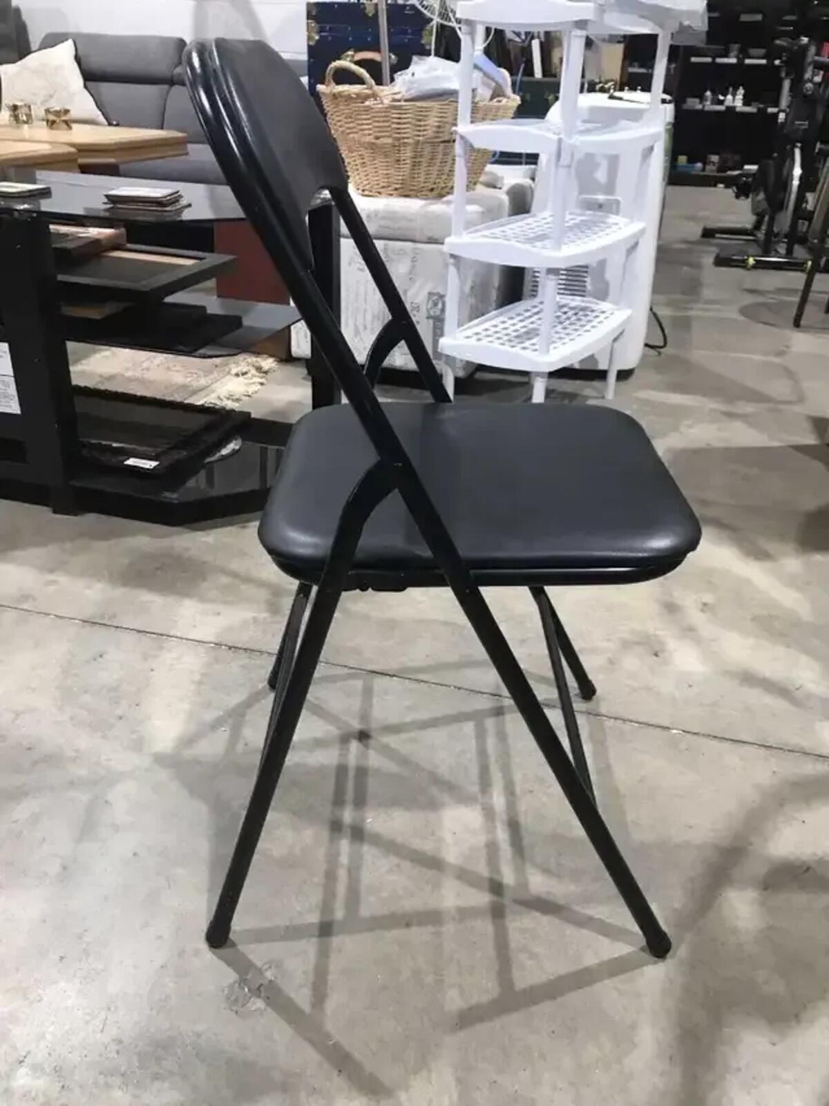 Folding Chairs Black Vinyl - 4 Available