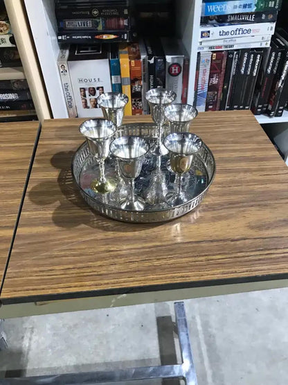Silver Plated Tray and Goblets