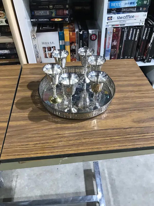 Silver Plated Tray and Goblets