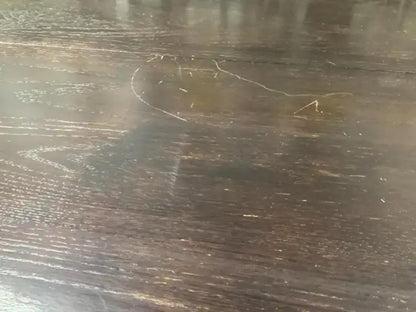 Dark Wood Dining Table with Pedestal Base