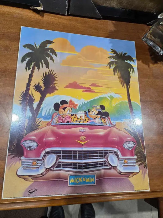 Mickey and Minnie Art Wooden Poster 16x20"