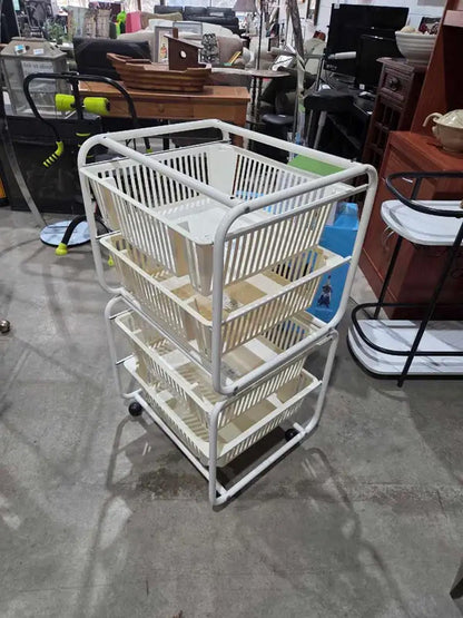 Vintage IKEA Simo 4-Shelved Rolling Cart