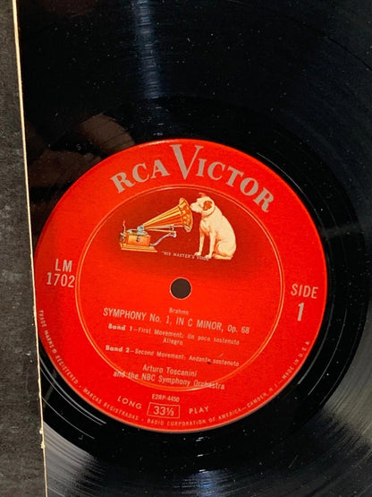 Brahms Symphony No. 1 Toscanini Vinyl RCA Victor Red Seal