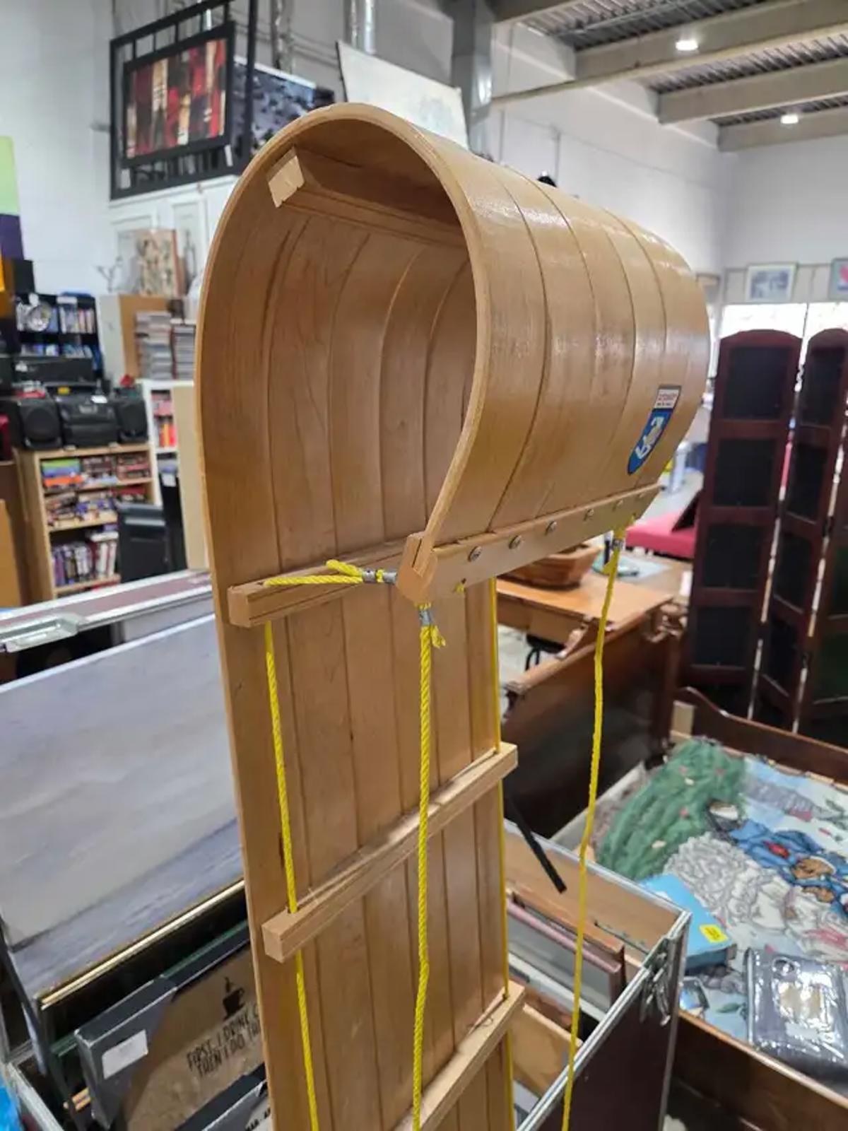 Torpedo 6ft Wooden Toboggan Sled