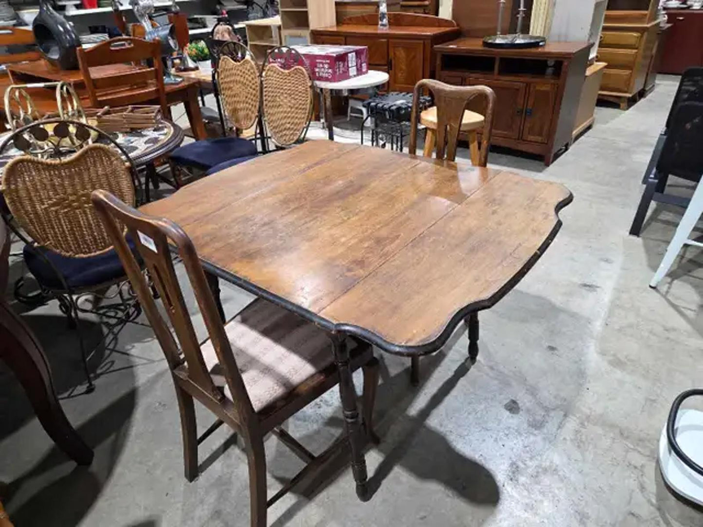 Vintage Drop Leaf Dining Table and 2 Chairs