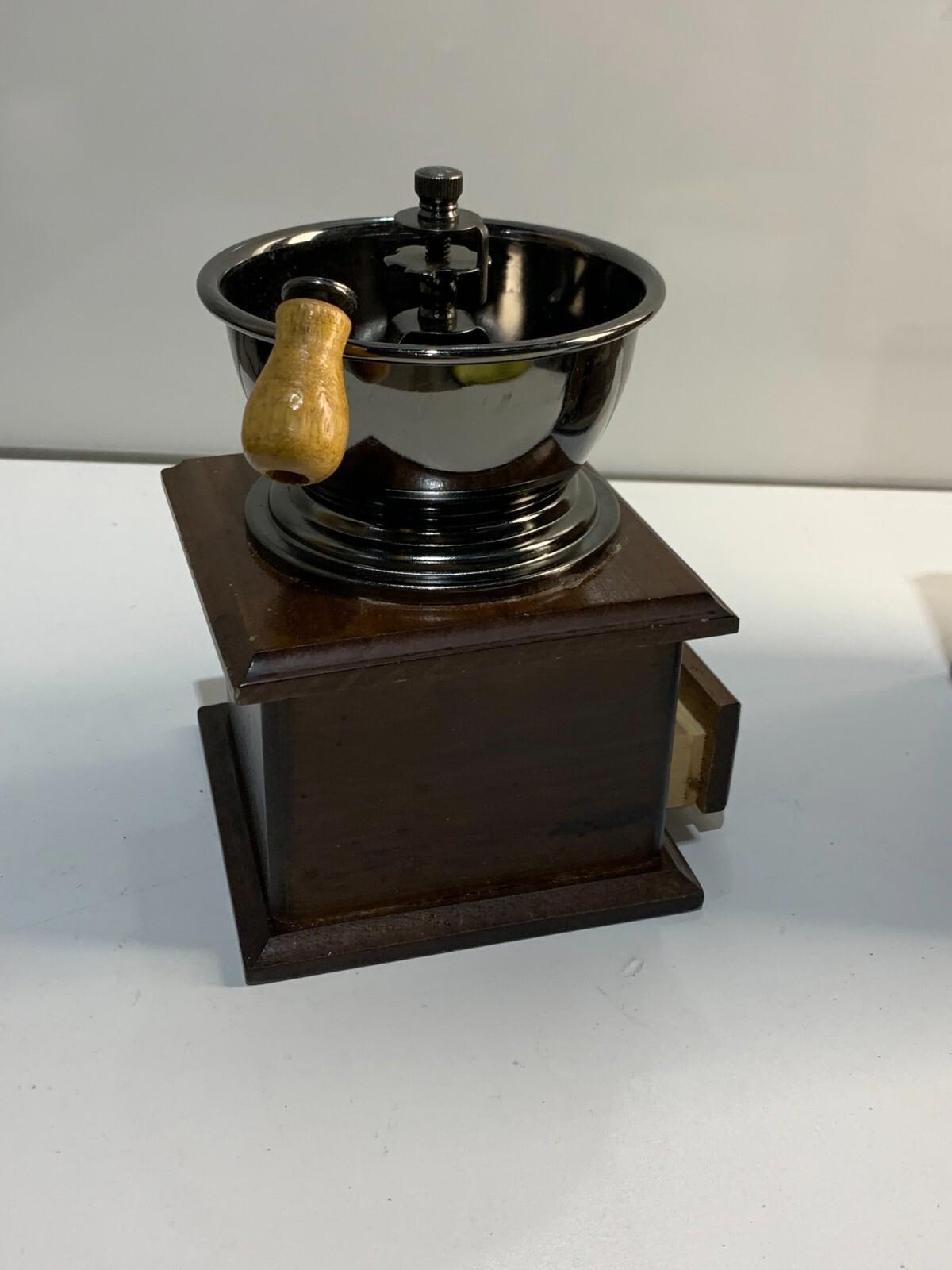 French Style Wood and Metal Coffee Grinder Mill