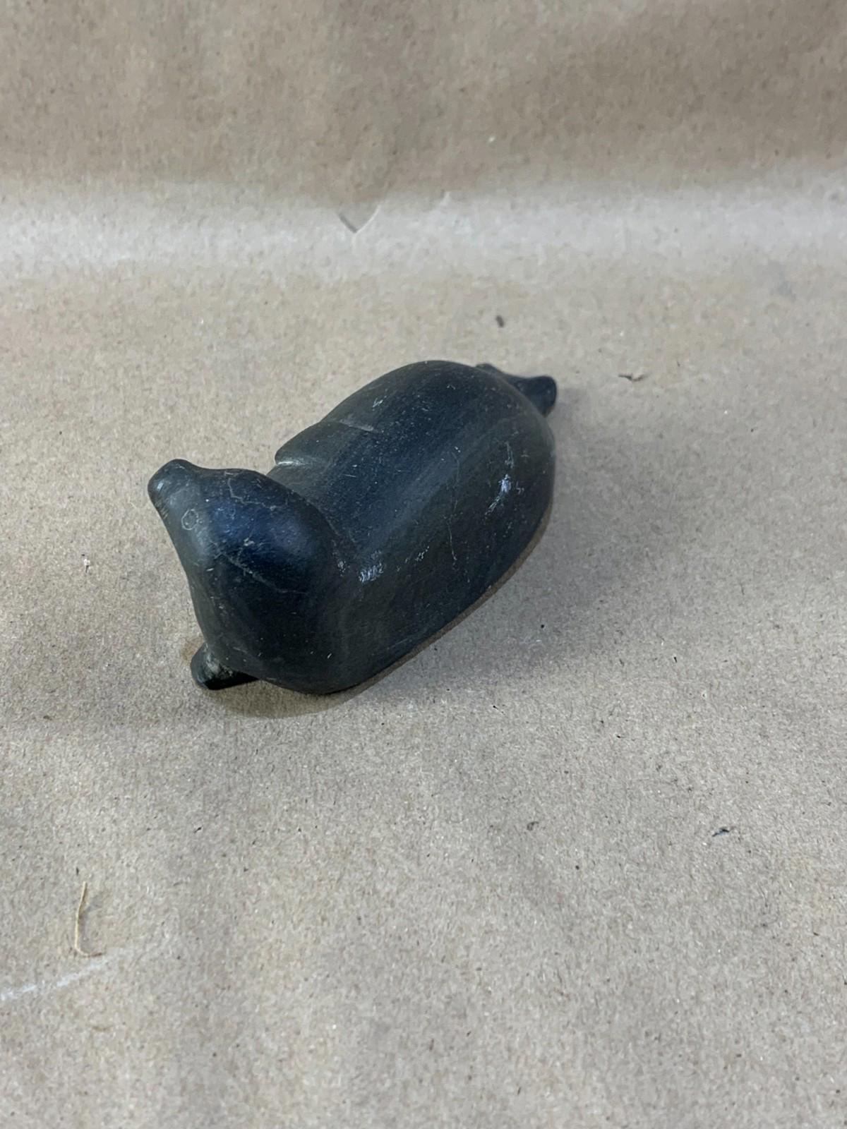 Vintage Inuit Soapstone Carving Handmade Seal Sculpture