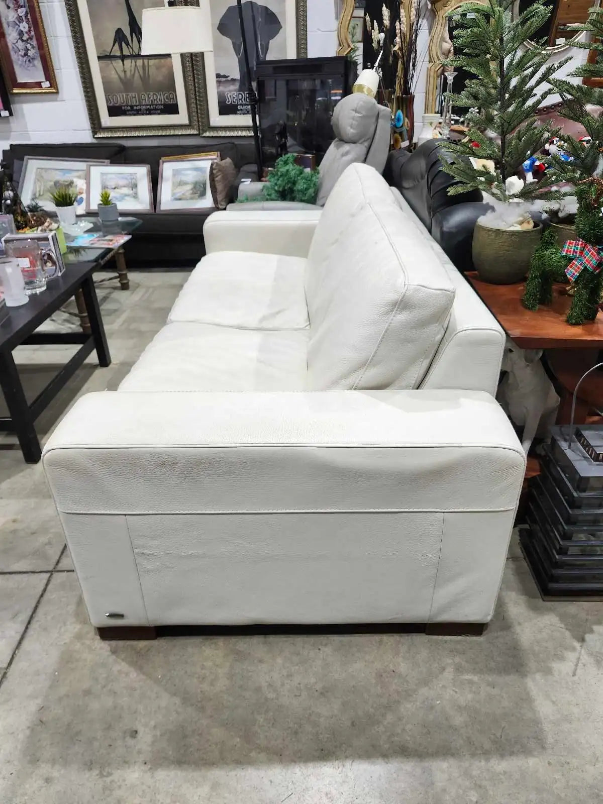 Natuzzi Editions Cream Leather Sofa