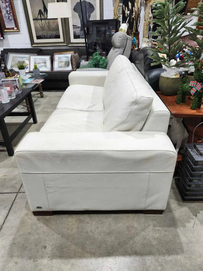Natuzzi Editions Cream Leather Sofa