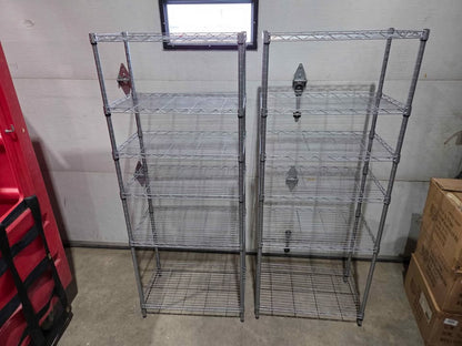 Metal Wire Shelving Units - 2 Available