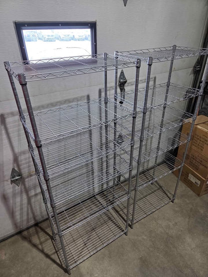 Metal Wire Shelving Units - 2 Available