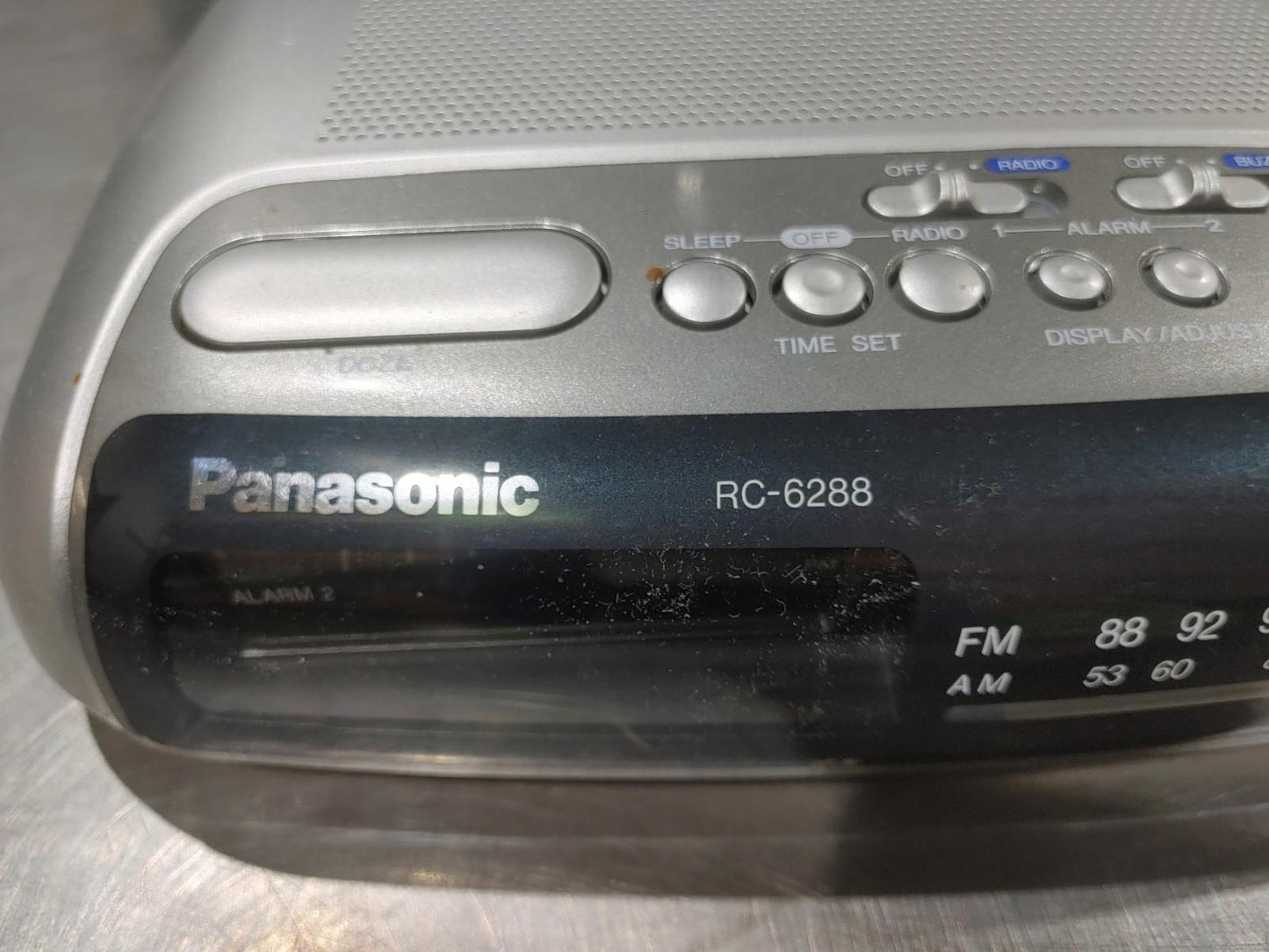 Good Condition Panasonic Alarm Clock FM-AM Radio RC-6288 Grey Tested Working