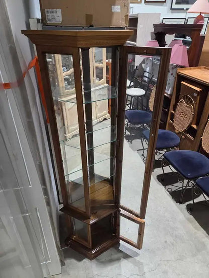 Wooden/Glass Mirrored Curio Cabinet