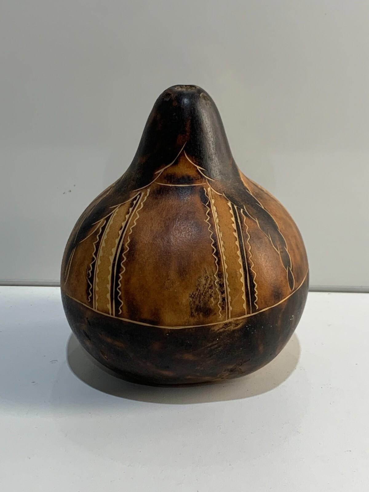 Large Folk Art Gourd Doll - Handmade Peru