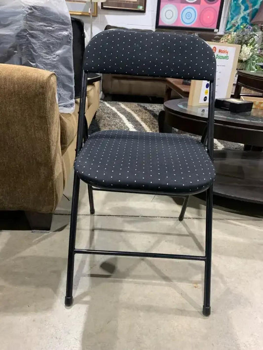 Mainstays Black and Grey Padded Folding Chair - 4 available