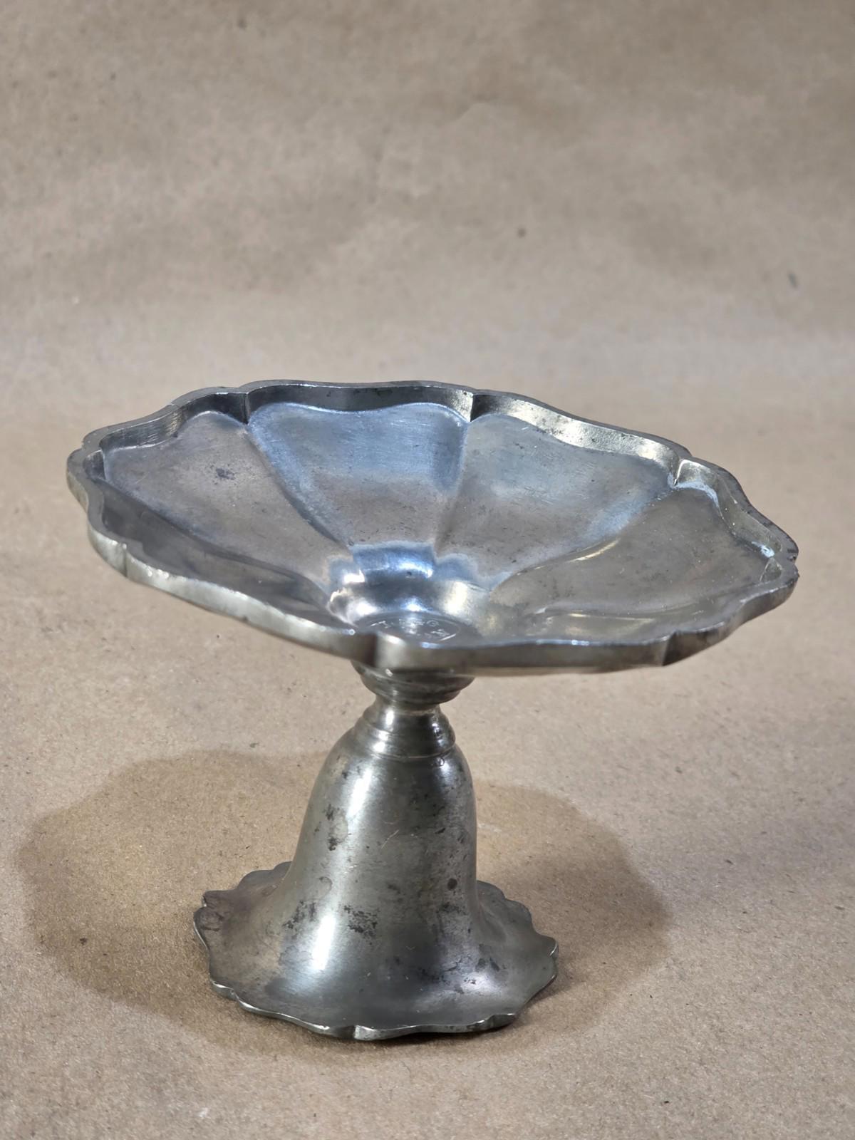 Antique Flagg & Homan Pewter Pedestal dish, Circa 1875