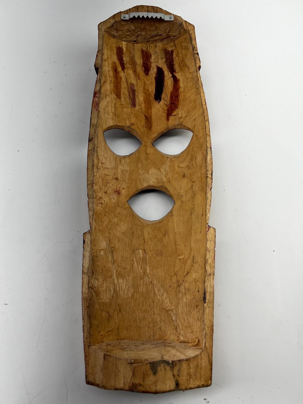 African Wood Hand Carved Painted Tribal Ceremonial Mask