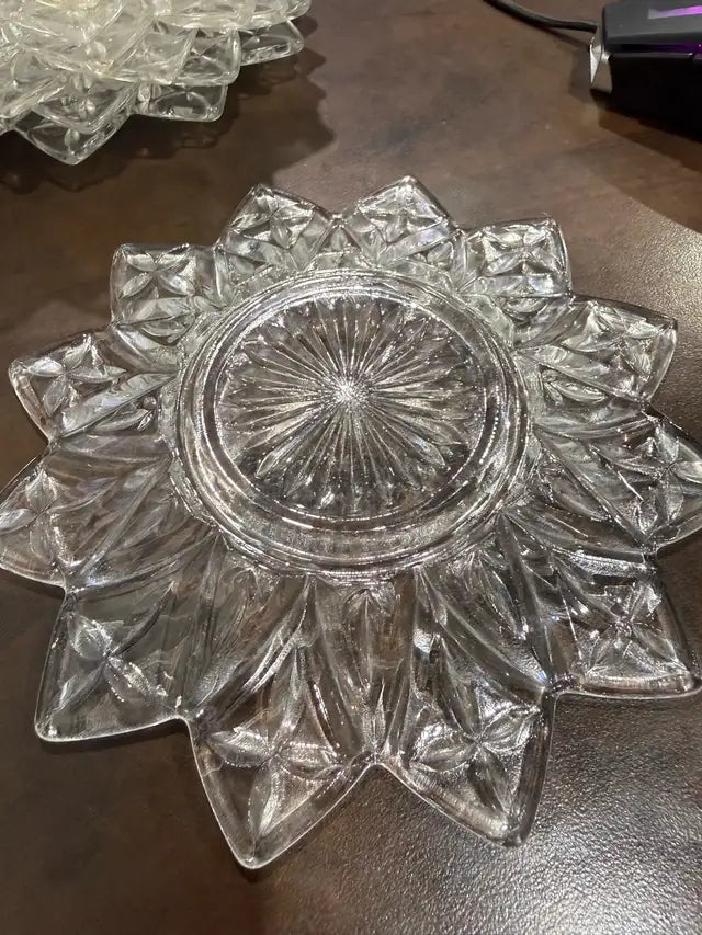 Crystal Glass Star Flower Saucer Dishes
