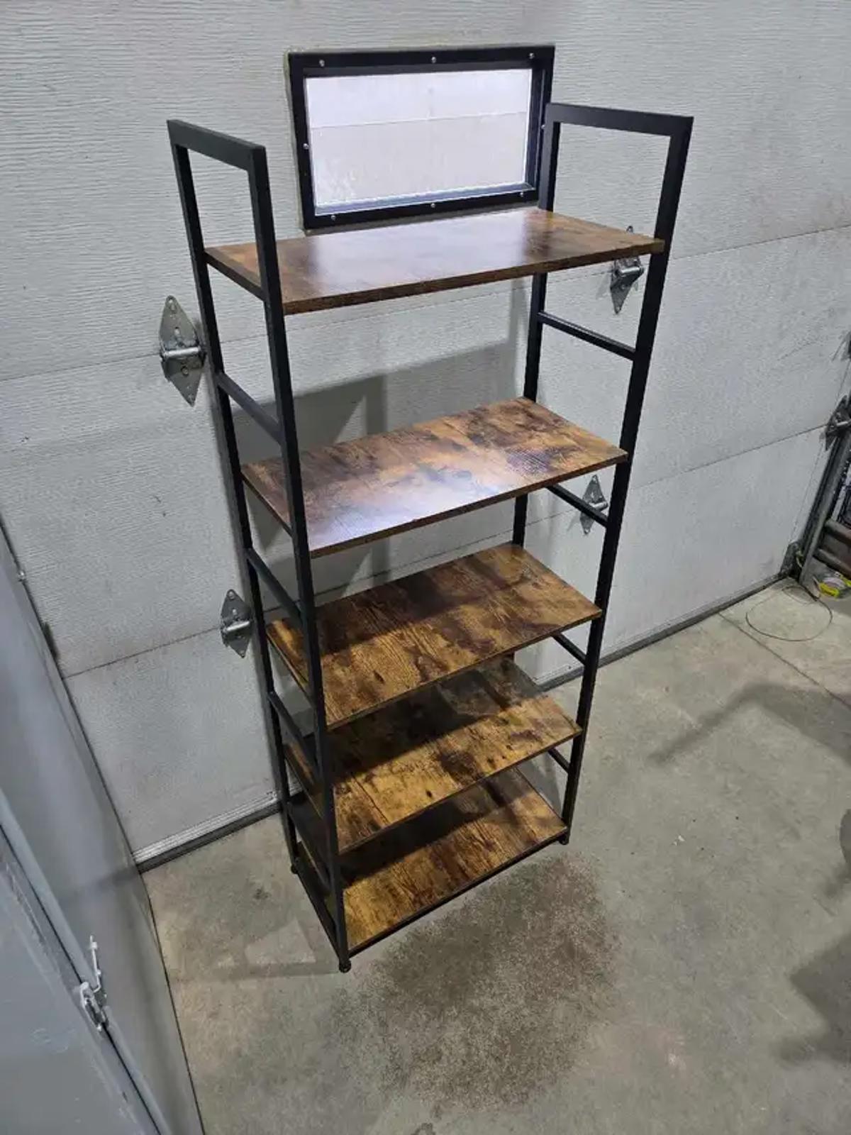 Rustic Brown 5-tire Shelving Unit