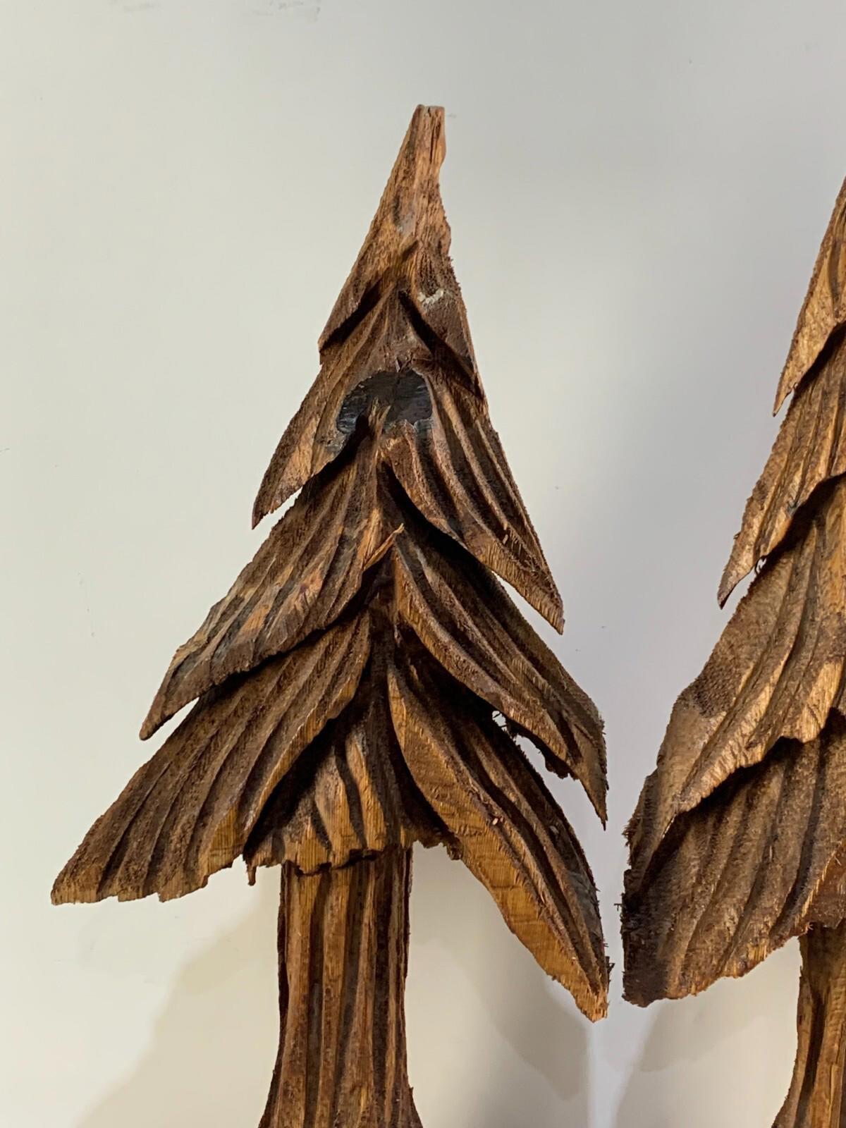 Hand carved Wooden Trees Home Decor By R. Cook