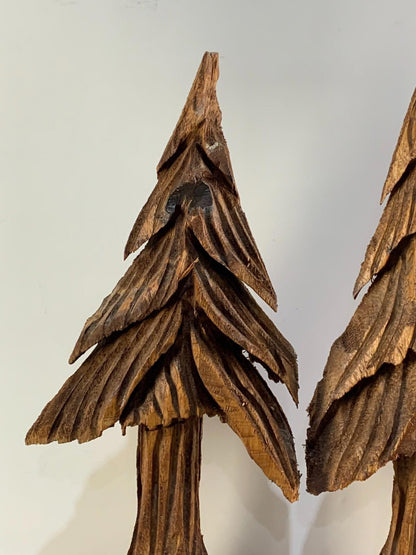 Hand carved Wooden Trees Home Decor By R. Cook