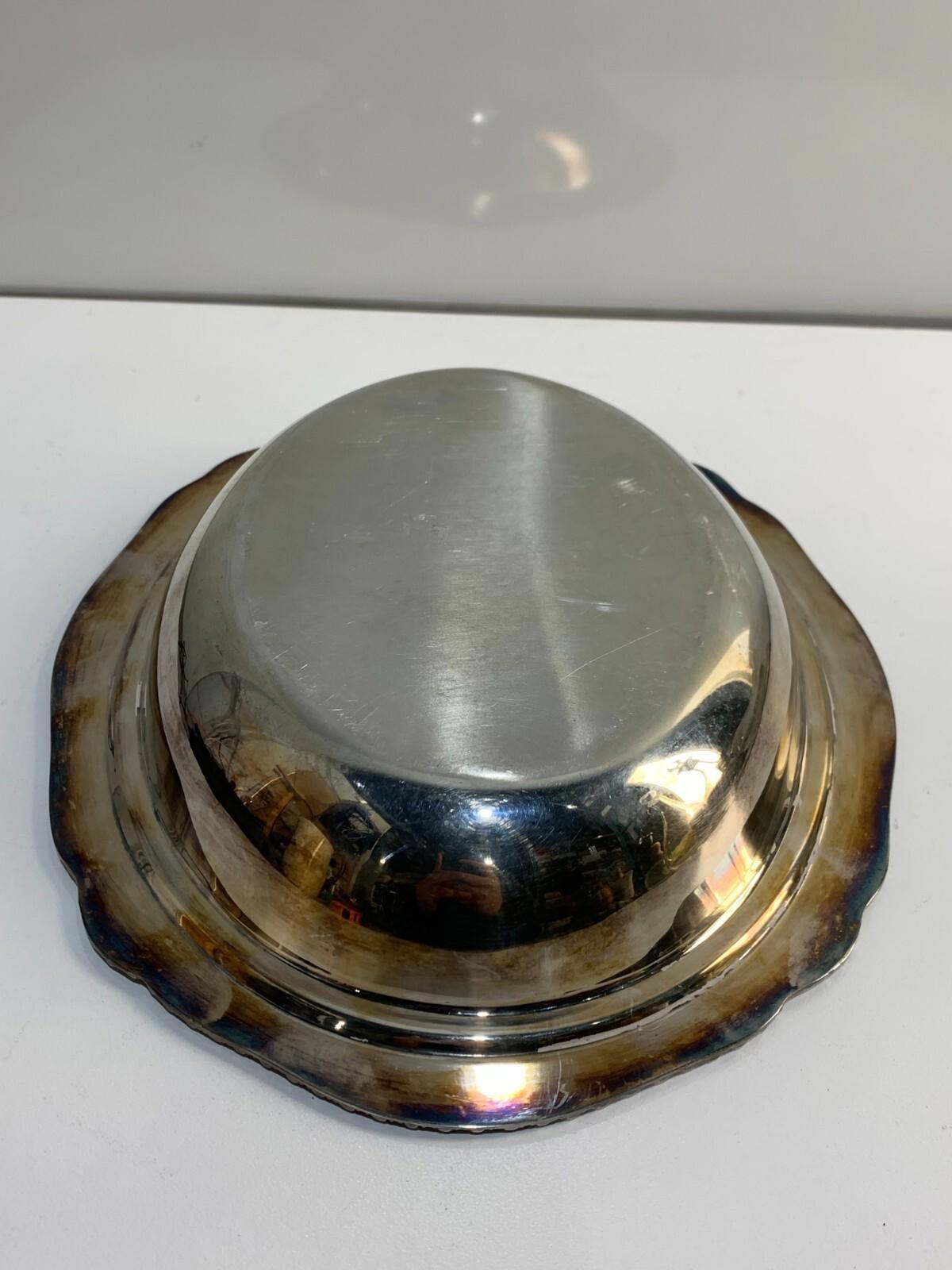 Vintage Silver Plated Tray Primrose Plate Lead Mounts EP Copper 036