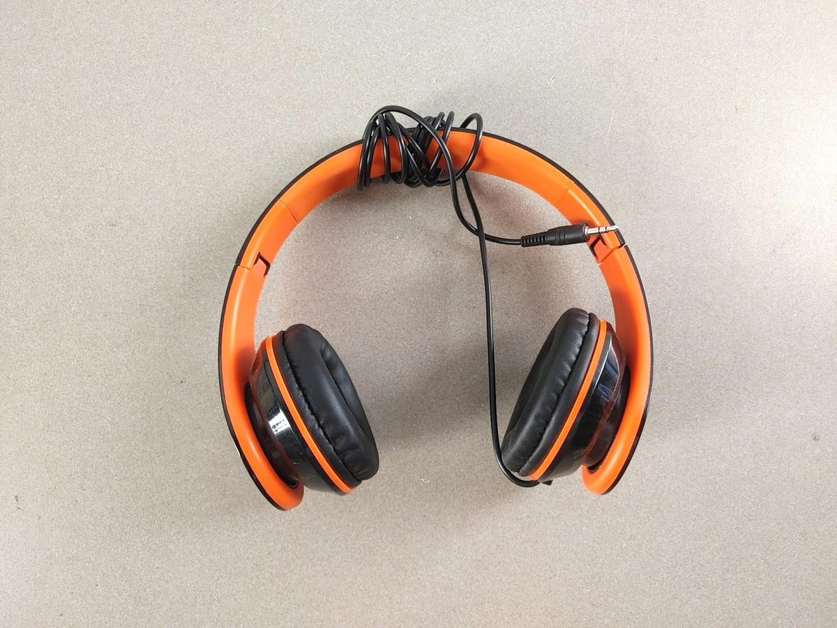 BON ÉTAT Allez les Ducks ! Écouteurs filaires noirs/orange Testés et fonctionnels